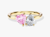 Heart and Pear Toi et Moi Birthstone Ring