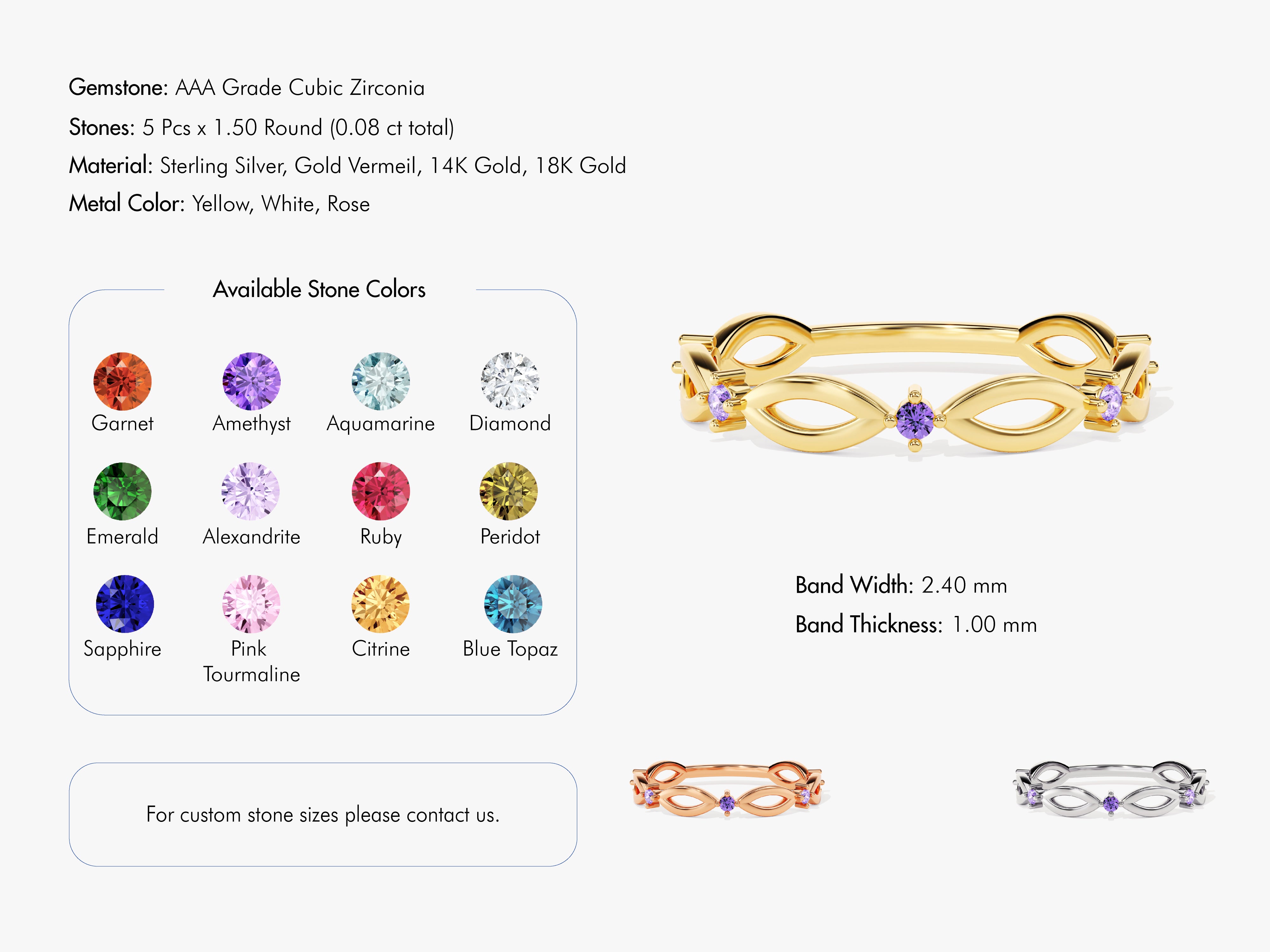 Infinity Birthstone Ring