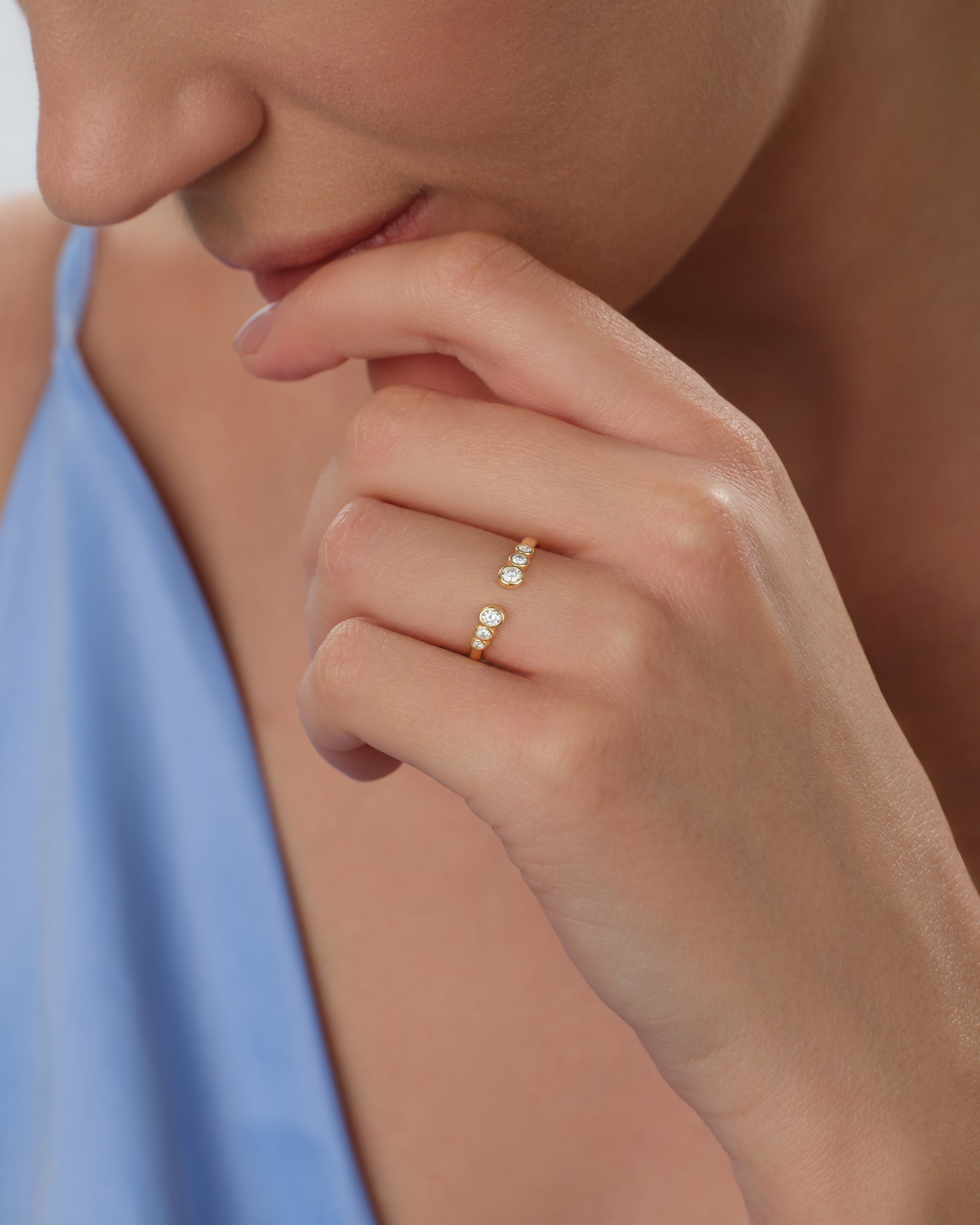 Bezel Cuff Wedding Band (0.10 CT TW)