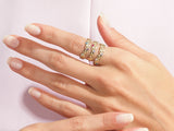 Floral Citrine Ring in 14K Solid Gold