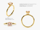 Round Cut Peach Morganite Solitaire Engagement Ring