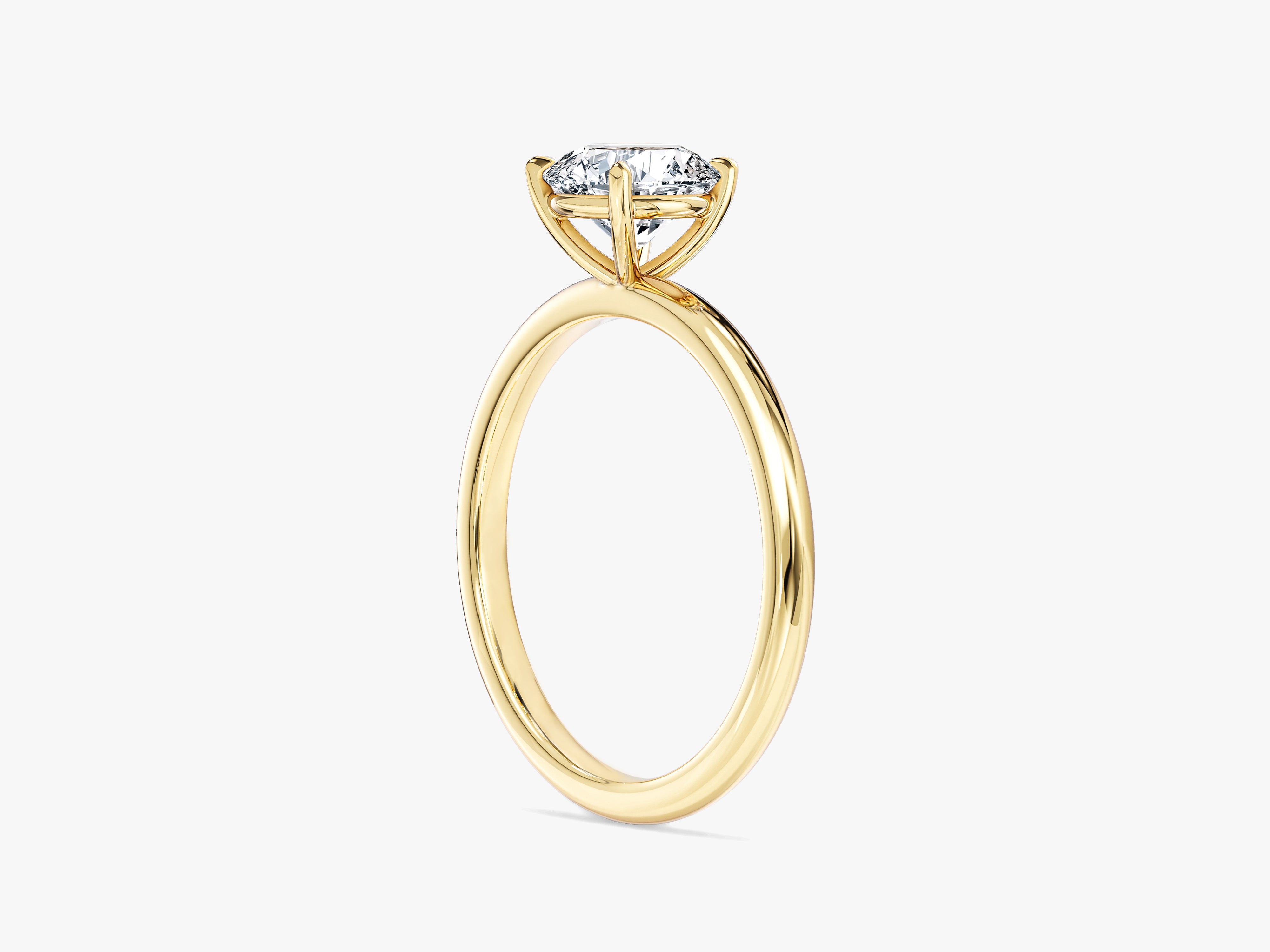 Verlobungsring mit rundem Moissanit im Solitärschliff und vier Krappenfassung (1,00 ct)