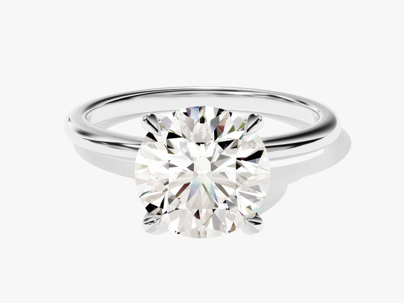 4-Prong Solitaire Round Cut Moissanite Engagement Ring (3.00 CT)