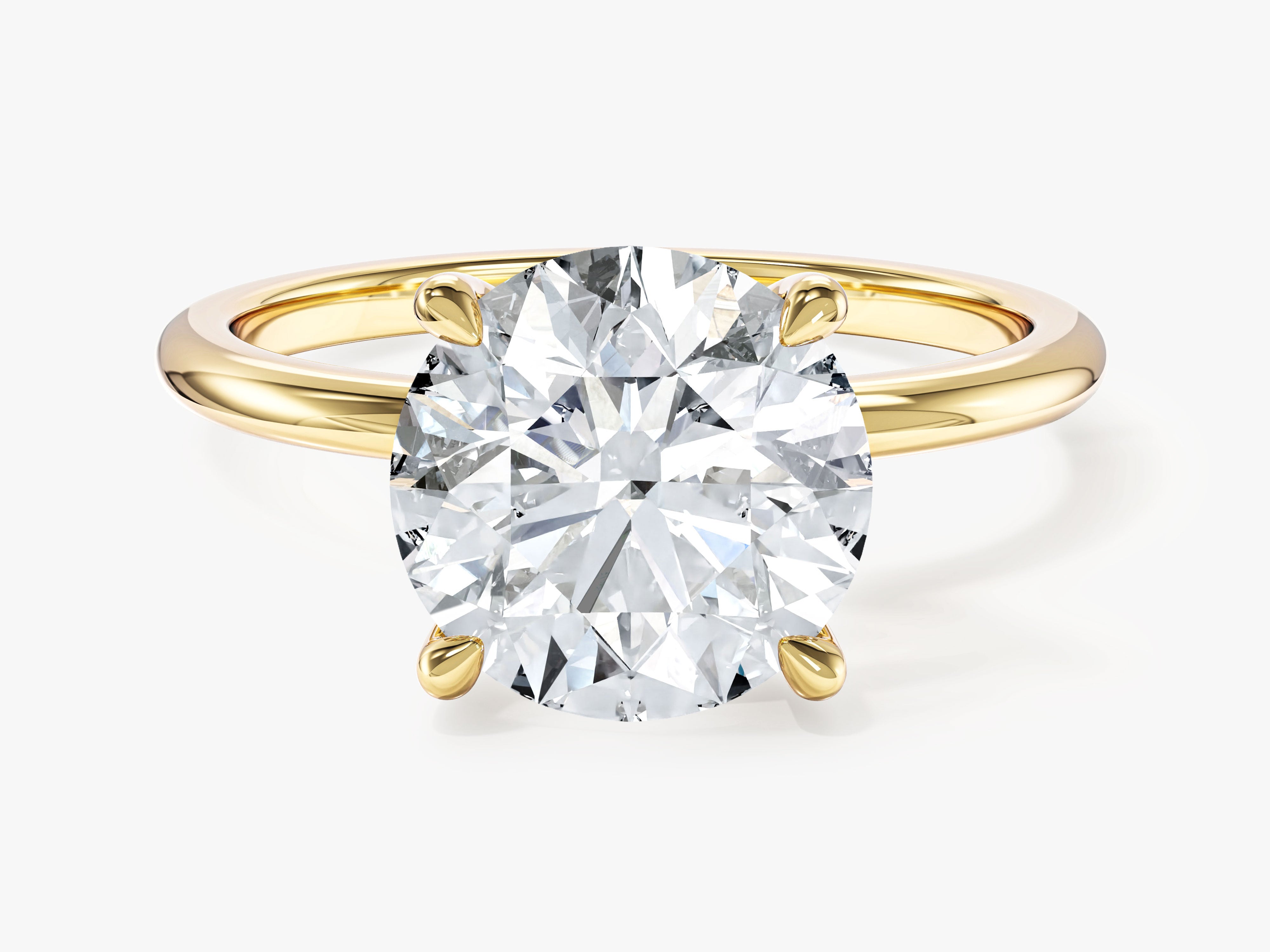 4-Prong Solitaire Round Cut Moissanite Engagement Ring (3.00 CT)