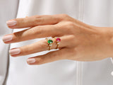 Oval Cluster Accent Birthstone Ring