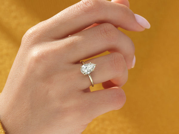 Pear Cut Solitaire Lab Grown Diamond Engagement Ring (1.50 CT)