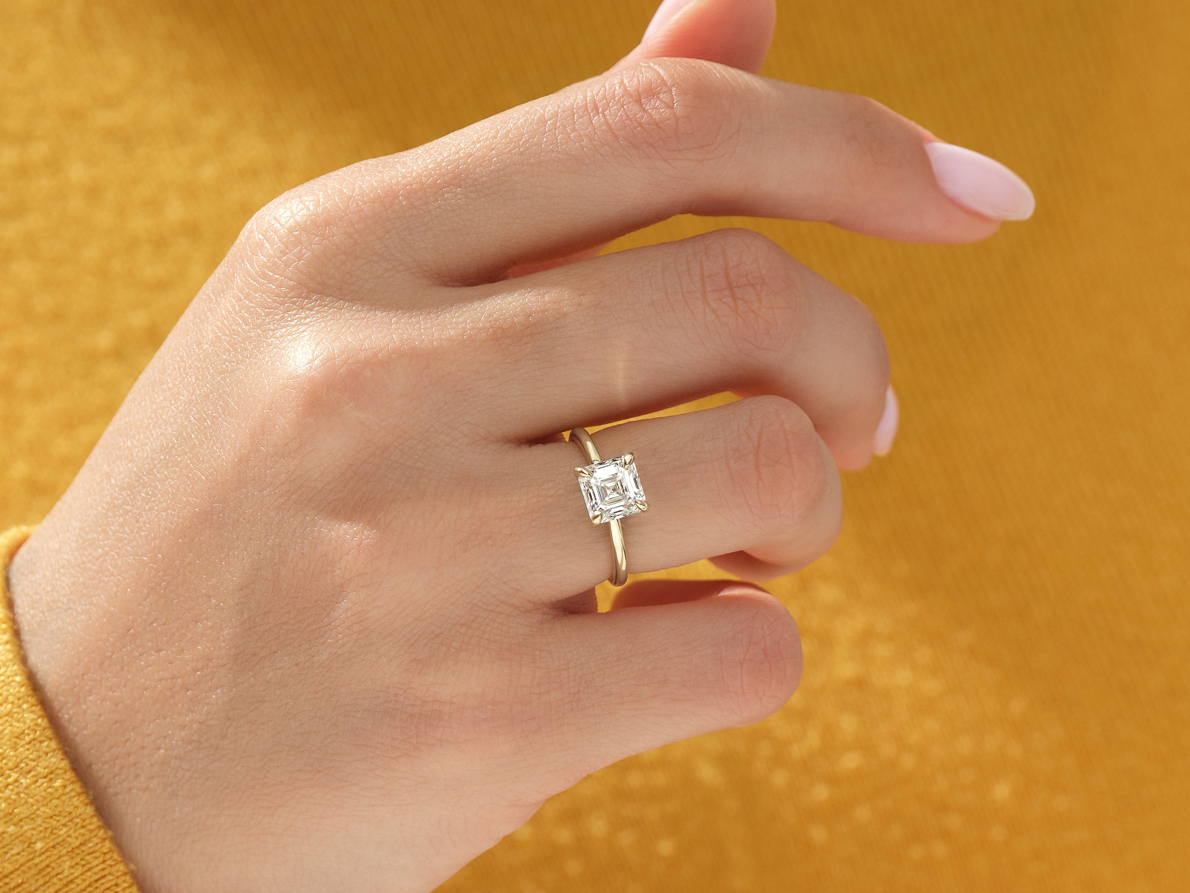 Asscher Cut Solitaire Diamond Engagement Ring (1.50 CT)