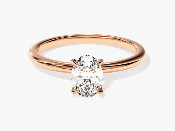 Oval diamond engagement ring in rose gold setting