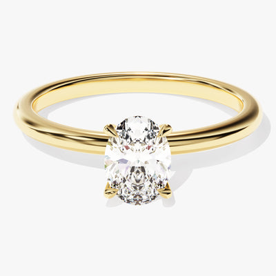 4-Prong Solitaire Oval Cut Moissanite Engagement Ring (1.00 CT)