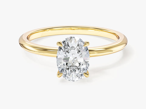 4-Prong Solitaire Oval Cut Moissanite Engagement Ring (1.00 CT)
