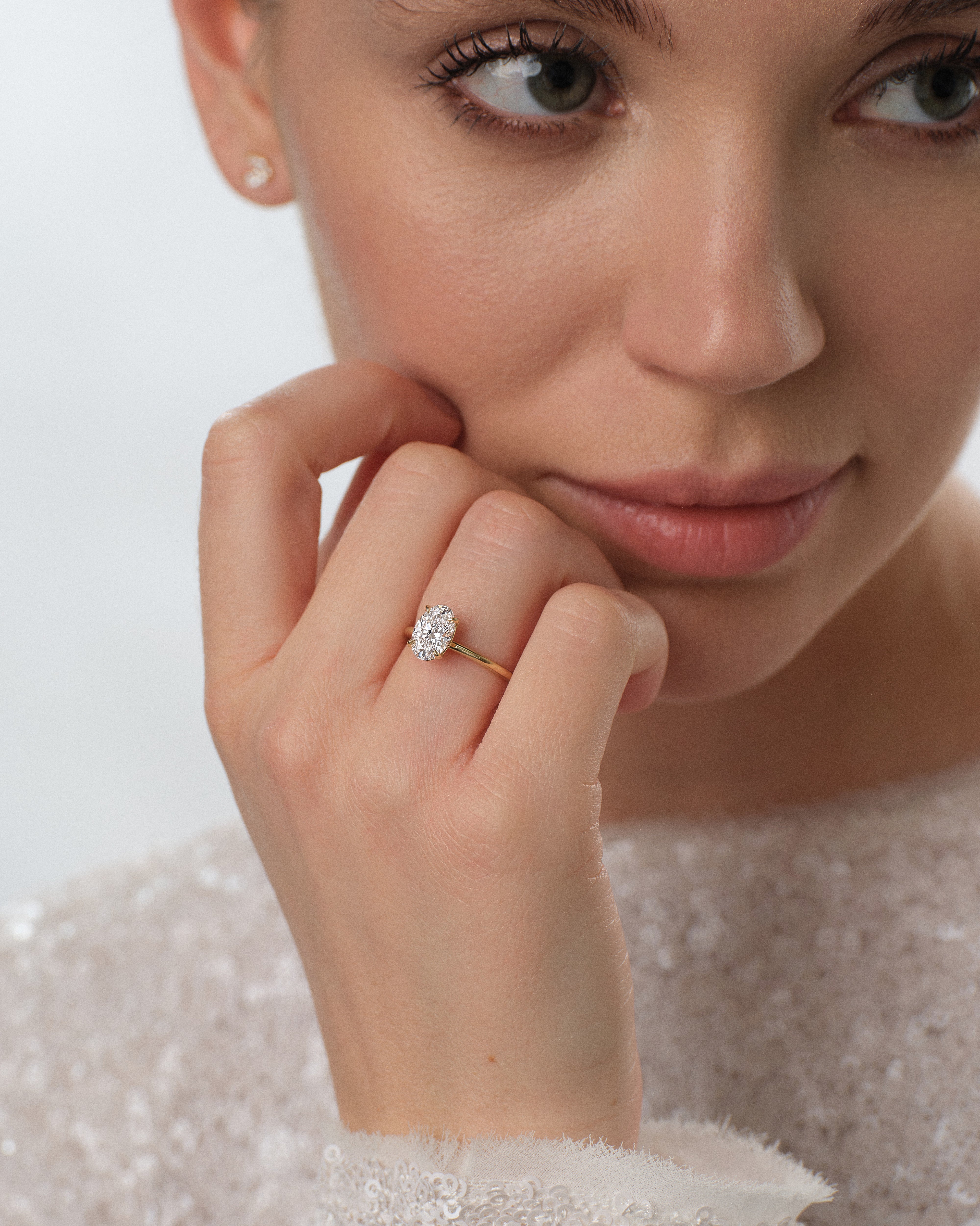 4-Prong Solitaire Oval Cut Lab Grown Diamond Engagement Ring (1.50 CT)