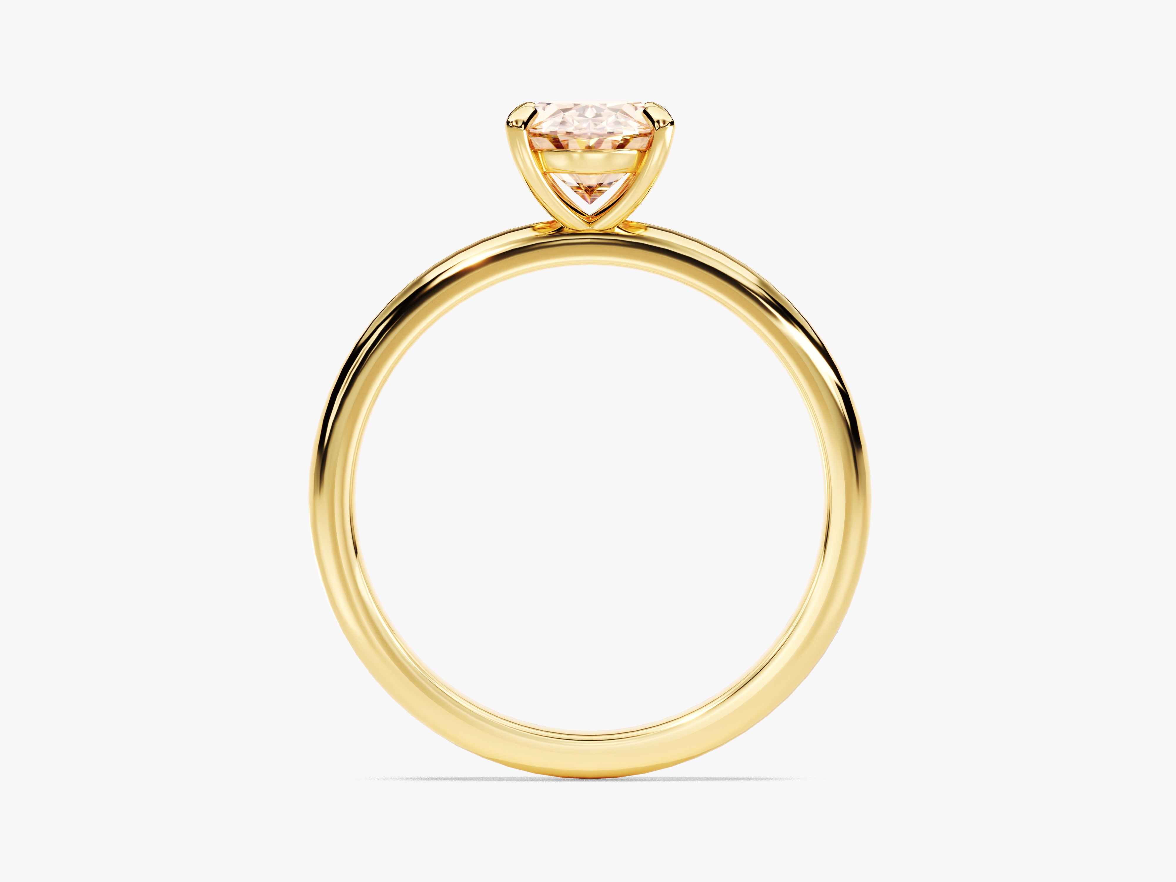Gold ring with a champagne diamond engagement ring
