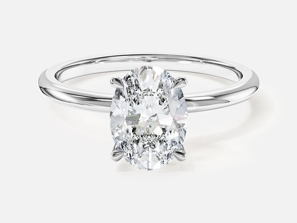 4-Prong Solitaire Oval Cut Lab Grown Diamond Engagement Ring (1.50 CT)