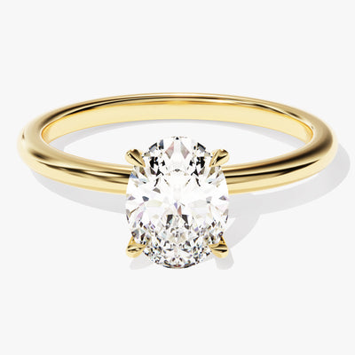4-Prong Solitaire Oval Cut Moissanite Engagement Ring (1.50 CT)
