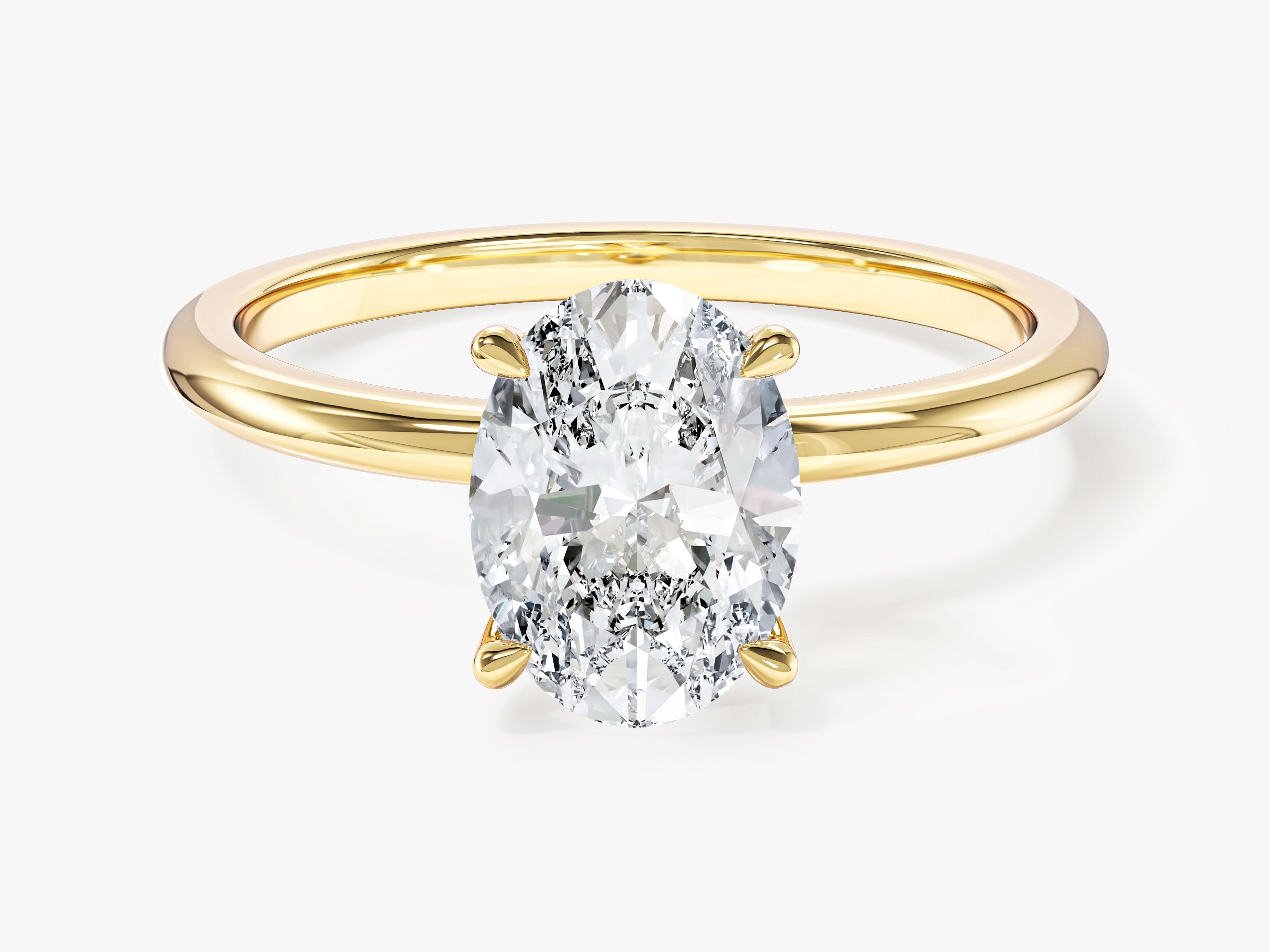 4-Prong Solitaire Oval Cut Lab Grown Diamond Engagement Ring (1.50 CT)