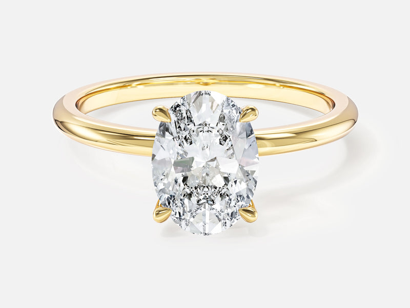 4-Prong Solitaire Oval Cut Lab Grown Diamond Engagement Ring (1.50 CT)