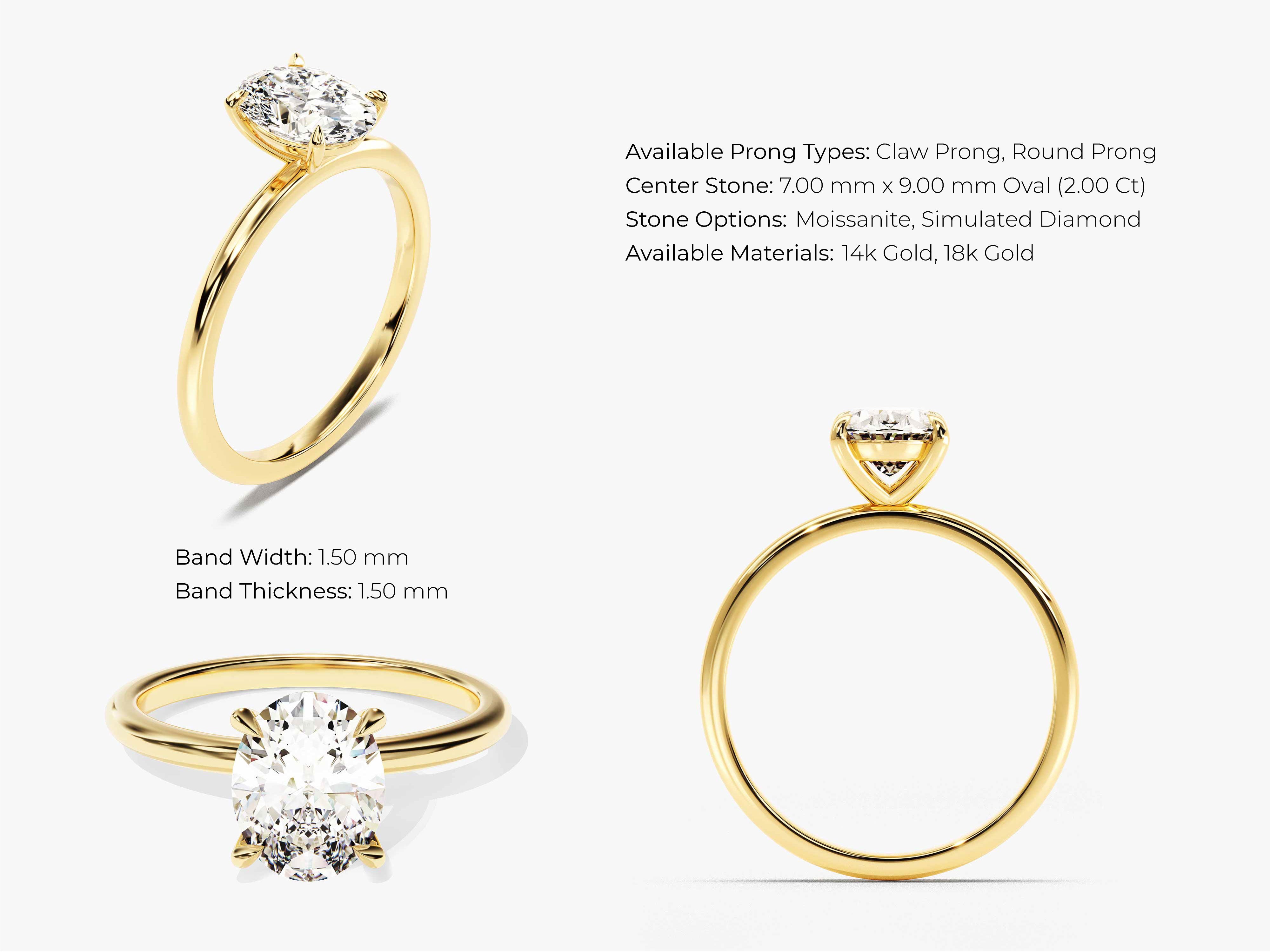 Gold oval diamond engagement ring for jewelry firm