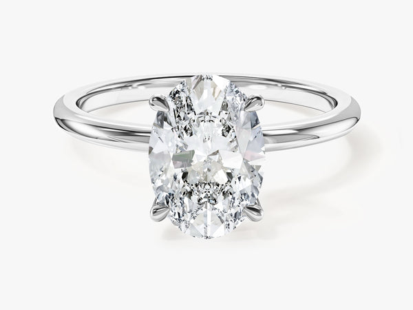 4-Prong Solitaire Oval Cut Moissanite Engagement Ring (2.00 CT)