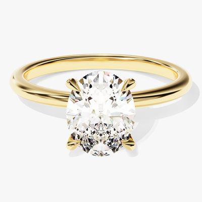 4-Prong Solitaire Oval Cut Moissanite Engagement Ring (2.00 CT)