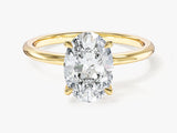 4-Prong Solitaire Oval Cut Lab Grown Diamond Engagement Ring (2.00 CT)