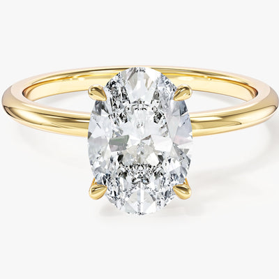 4-Prong Solitaire Oval Cut Moissanite Engagement Ring (2.00 CT)