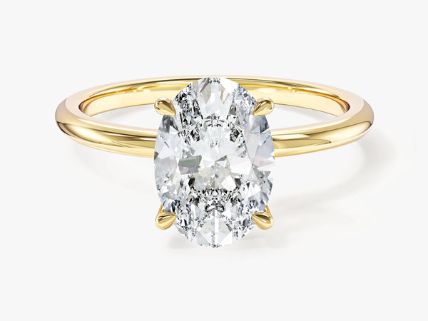 4-Prong Solitaire Oval Cut Moissanite Engagement Ring (2.00 CT)