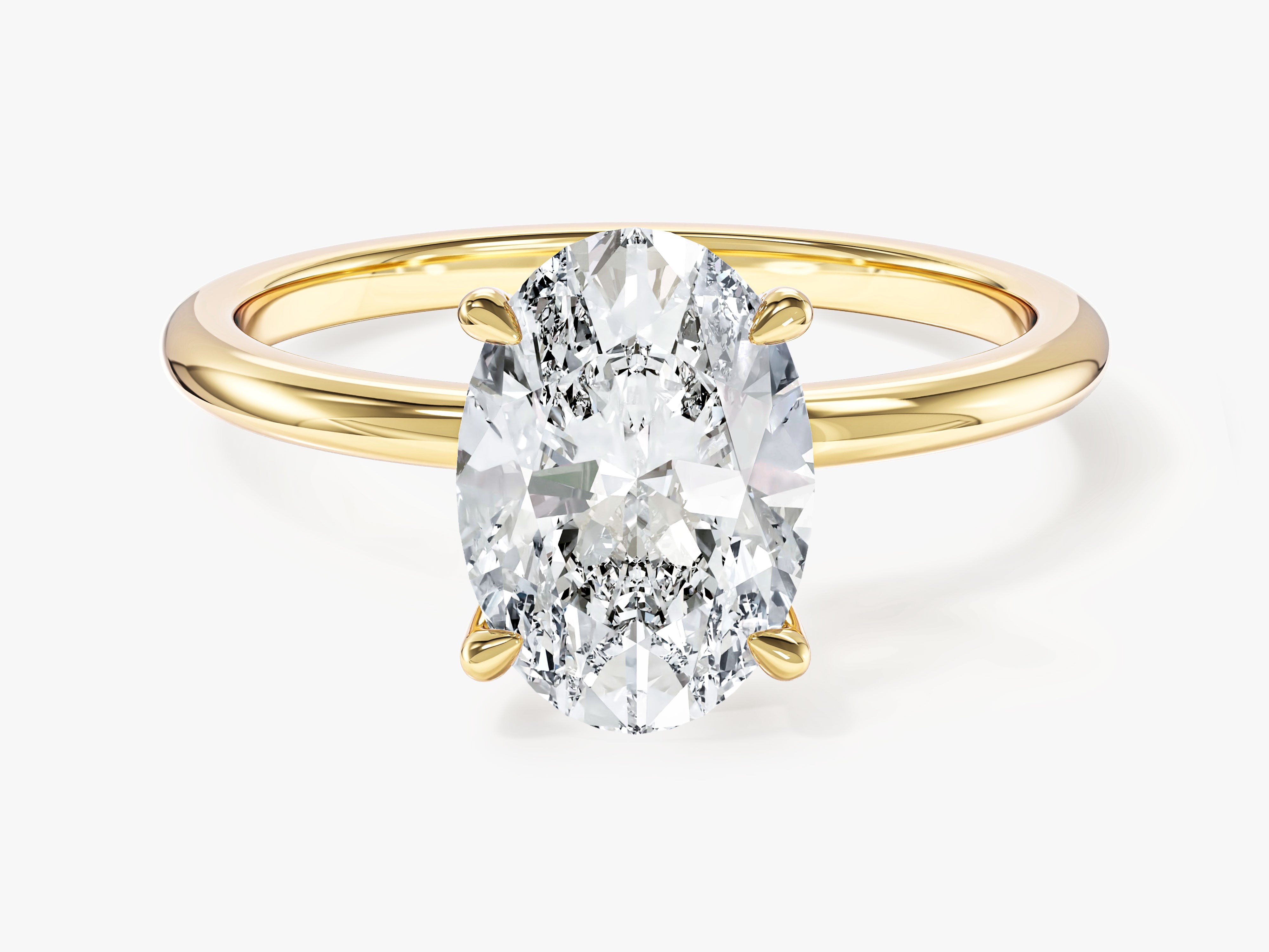 4-Prong Solitaire Oval Cut Moissanite Engagement Ring (2.00 CT)