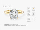 4-Prong Solitaire Oval Cut Lab Grown Diamond Engagement Ring (3.00 CT)