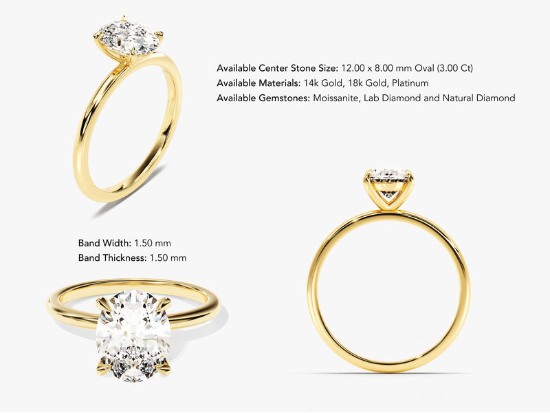 Gold oval diamond engagement ring jewelry