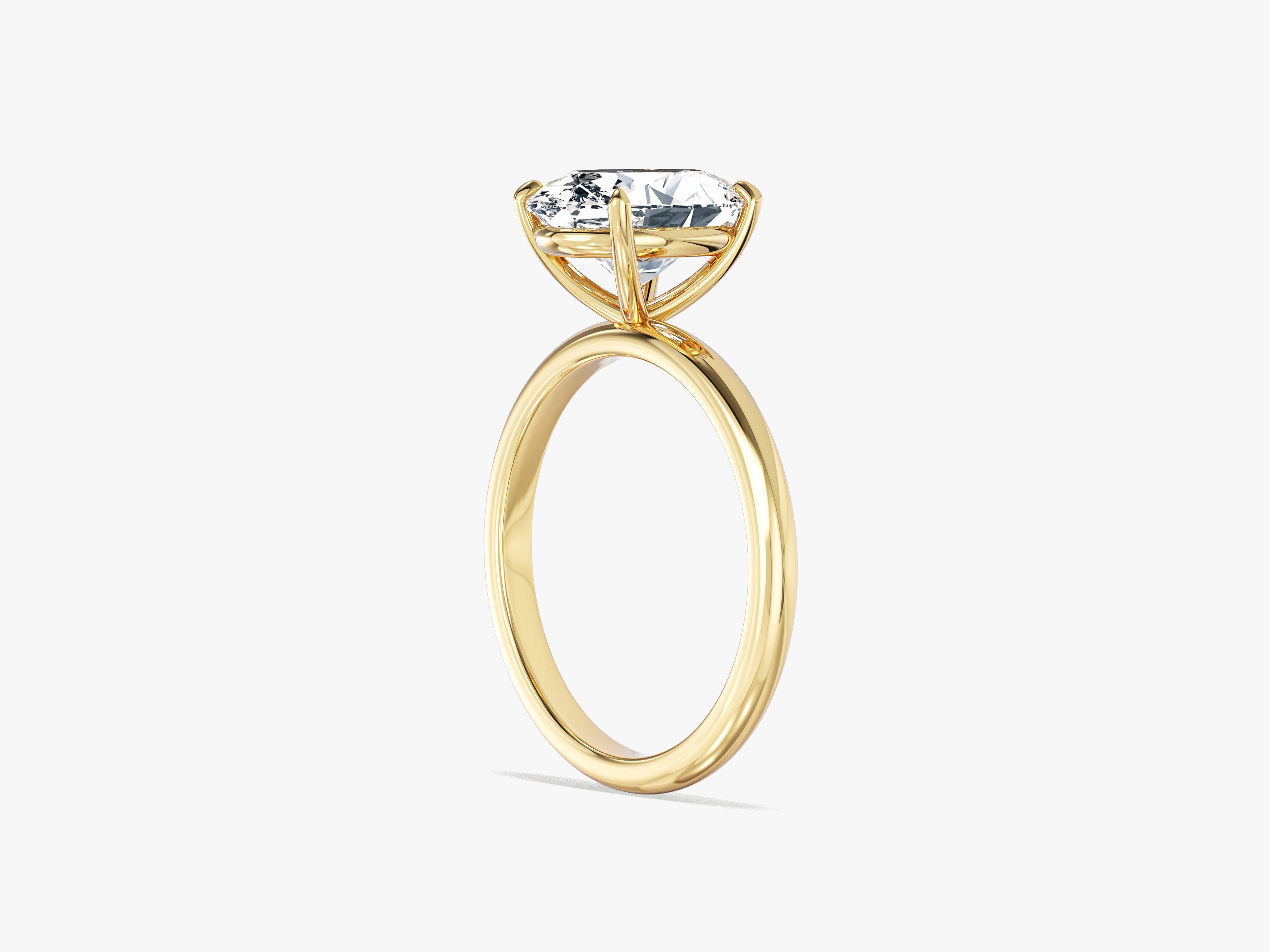 4-Prong Solitaire Oval Cut Lab Grown Diamond Engagement Ring (3.00 CT)