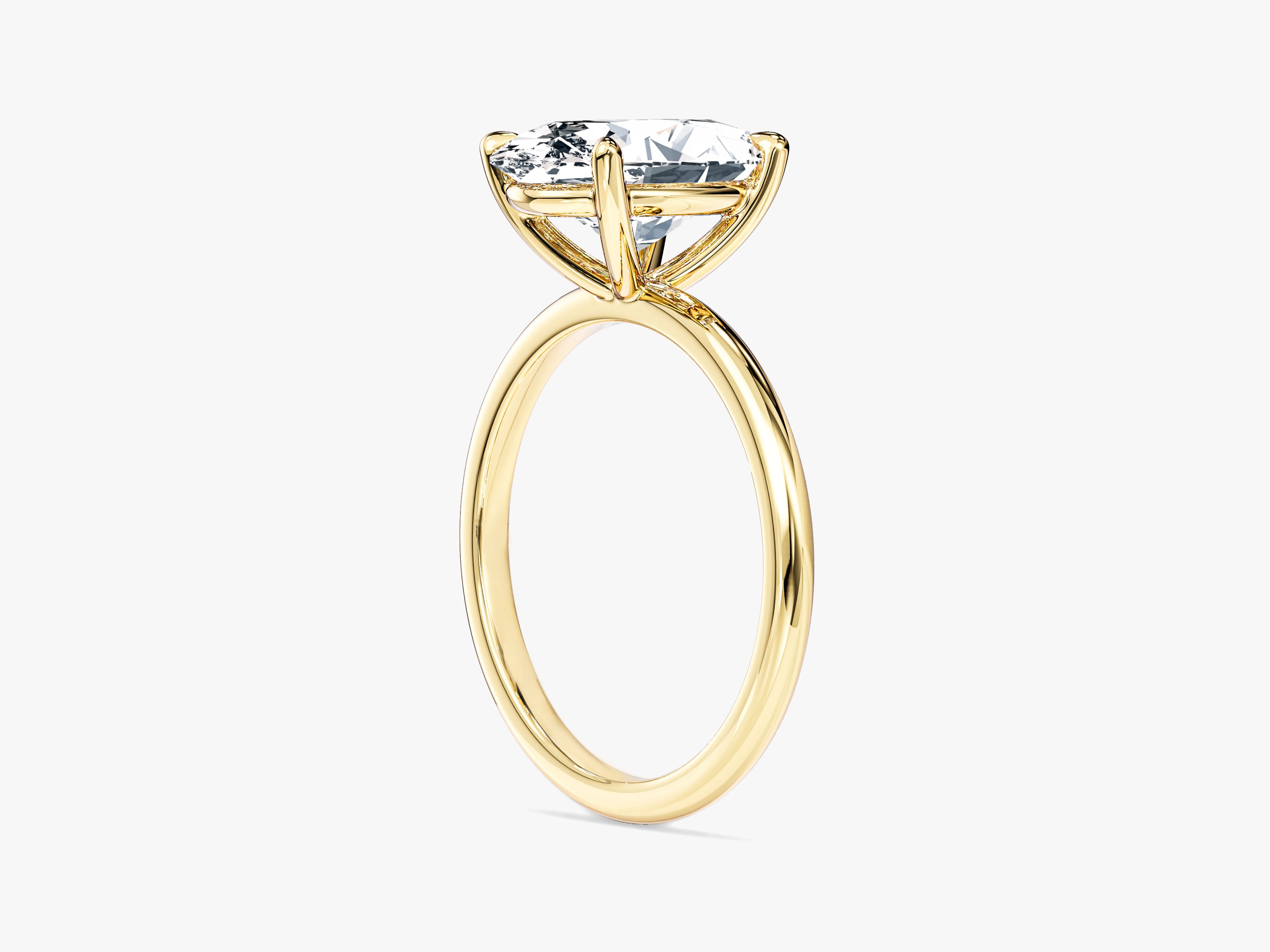 4-Prong Solitaire Oval Cut Lab Grown Diamond Engagement Ring (3.00 CT)