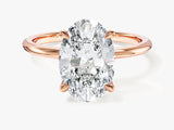 4-Prong Solitaire Oval Cut Lab Grown Diamond Engagement Ring (3.00 CT)