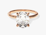 4-Prong Solitaire Oval Cut Moissanite Engagement Ring (3.00 CT)