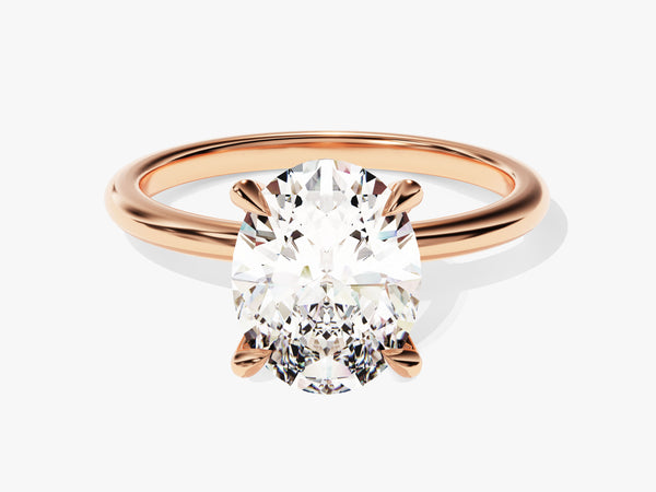 4-Prong Solitaire Oval Cut Moissanite Engagement Ring (3.00 CT)