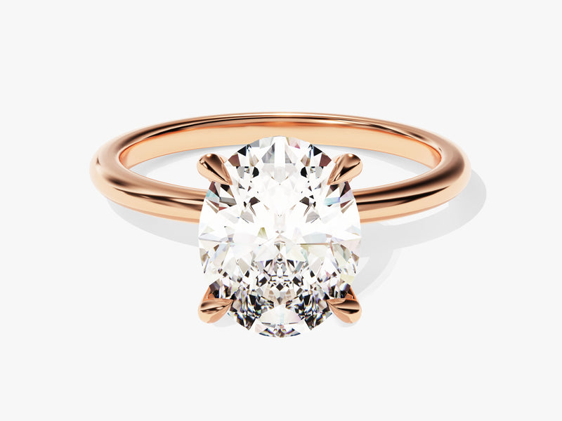 4-Prong Solitaire Oval Cut Moissanite Engagement Ring (3.00 CT)