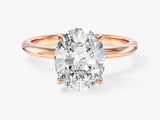 4-Prong Solitaire Oval Cut Lab Grown Diamond Engagement Ring (3.00 CT)