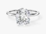 4-Prong Solitaire Oval Cut Lab Grown Diamond Engagement Ring (3.00 CT)