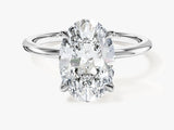 4-Prong Solitaire Oval Cut Lab Grown Diamond Engagement Ring (3.00 CT)