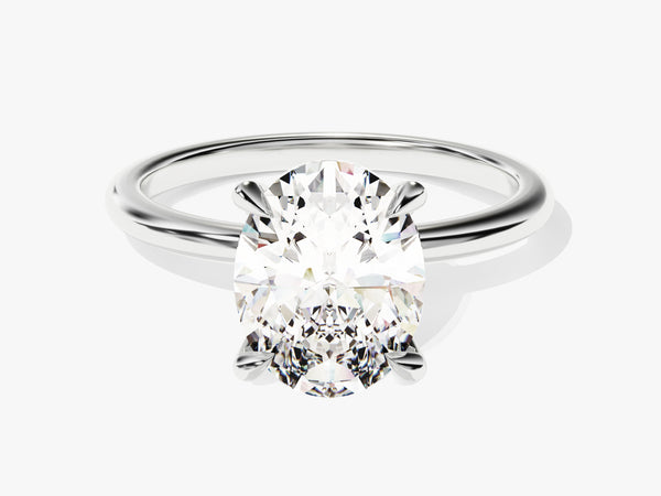 4-Prong Solitaire Oval Cut Moissanite Engagement Ring (3.00 CT)