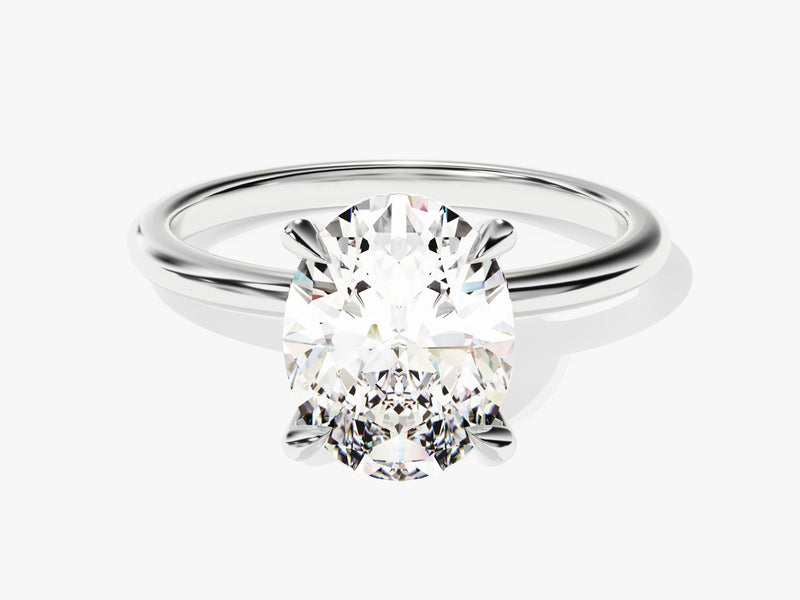 4-Prong Solitaire Oval Cut Moissanite Engagement Ring (3.00 CT)