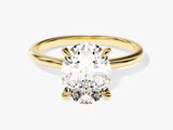 4-Prong Solitaire Oval Cut Moissanite Engagement Ring (3.00 CT)