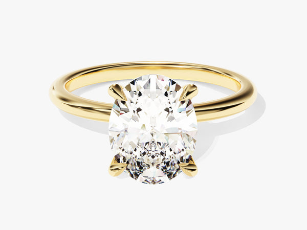4-Prong Solitaire Oval Cut Moissanite Engagement Ring (3.00 CT)