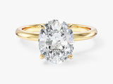 4-Prong Solitaire Oval Cut Lab Grown Diamond Engagement Ring (3.00 CT)