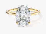 4-Prong Solitaire Oval Cut Lab Grown Diamond Engagement Ring (3.00 CT)