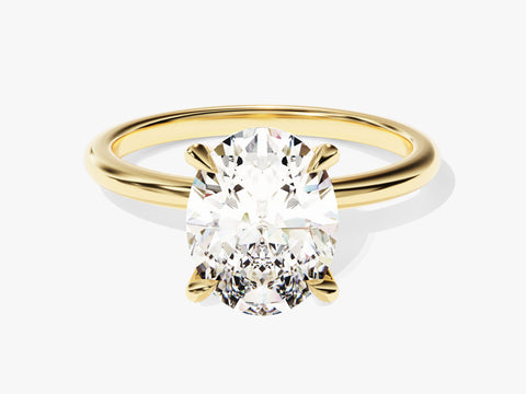 4-Prong Solitaire Oval Cut Moissanite Engagement Ring (3.00 CT)