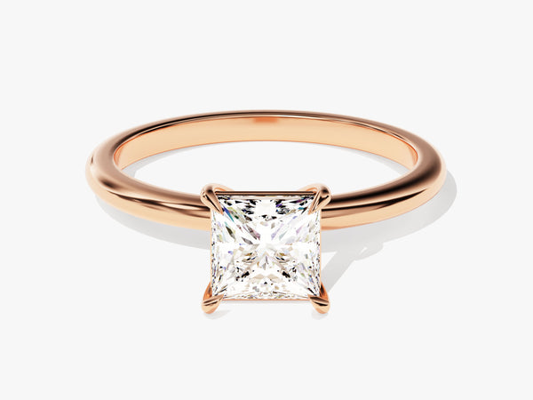 Rose gold princess cut diamond engagement ring