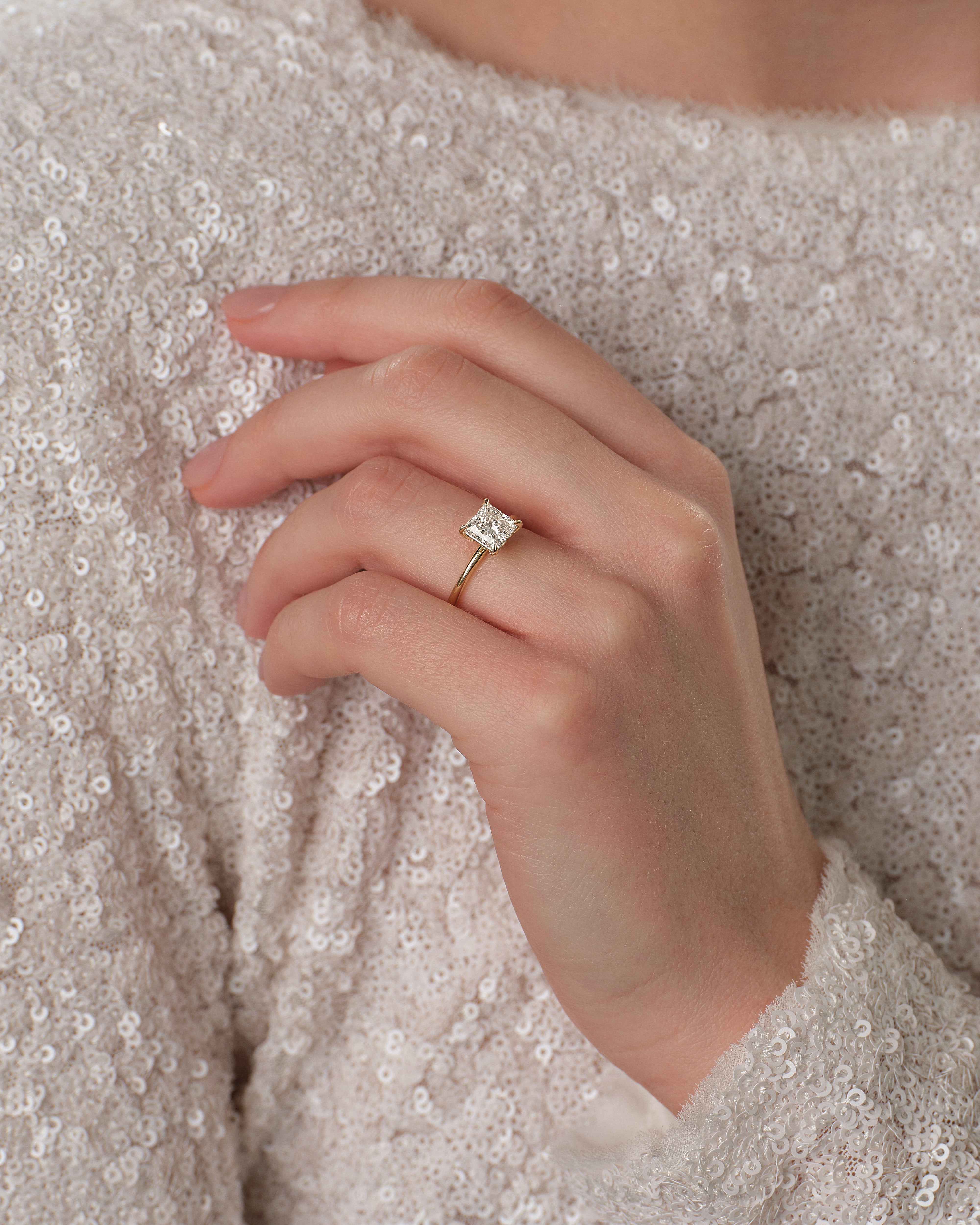 Princess Cut Solitaire Moissanite Engagement Ring (1.50 CT)