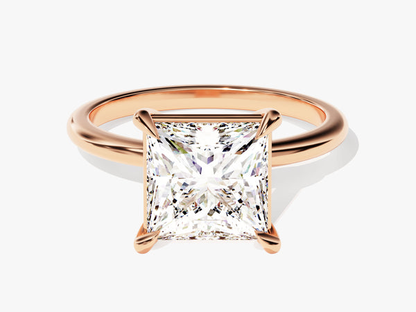 Rose gold ring with princess cut diamond engagement ring