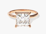 Rose gold ring with princess cut diamond engagement ring