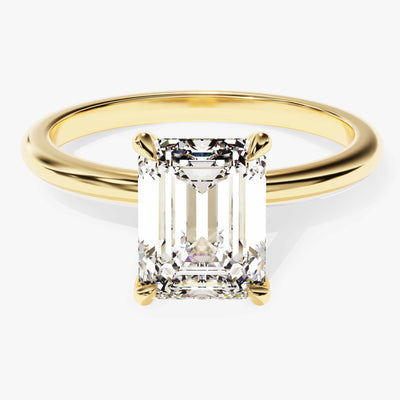 Emerald Cut Solitaire Moissanite Engagement Ring (2.00 CT)